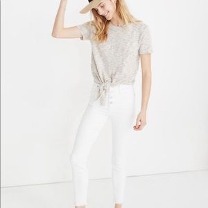 MADEWELL knot front short sleeve sweater tee